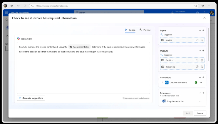 Power Automate – Generative&nbsp;actions